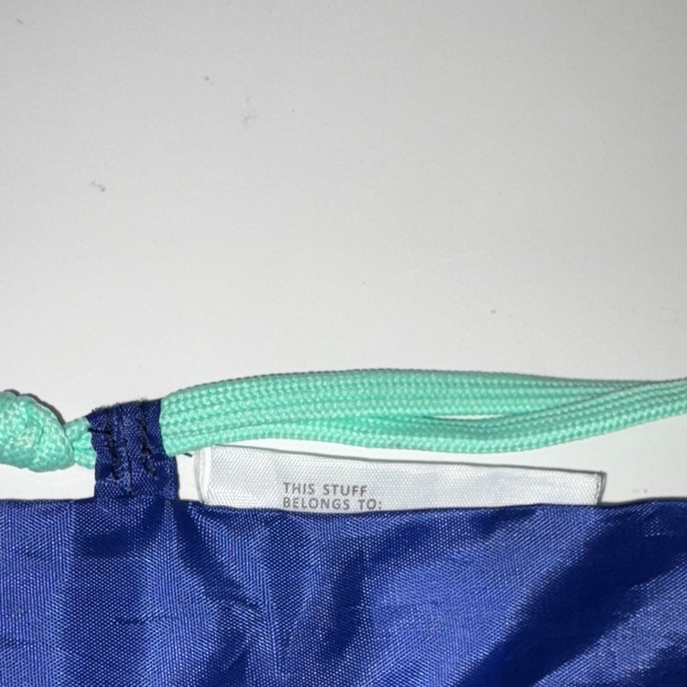 Athleta Girl Navy Drawstring Bag with Mint Straps - Picture 4 of 7